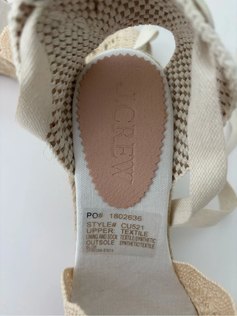 J.Crew Crochet Lace-Up Espadrille Wedges NWT Ivory Cottagecore Size 8